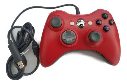 Control Joystick Usb Alambrico Compatible Con Xbox 360 Y Pc Color Rojo