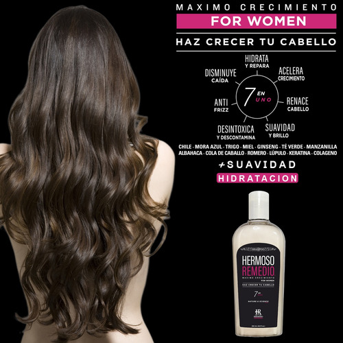 2 Shampoo Anticaida Crecimiento Acelerado Hidratante 7 En 1