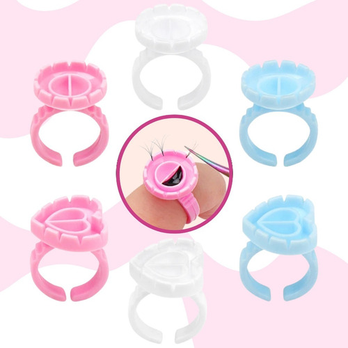 Anillo Para Pegamento Pestañas Soporte Ajustable Set