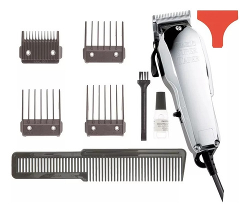 Máquina combinada Wahl Super Taper Chrome y Hero Color con acabado plateado, 110 V