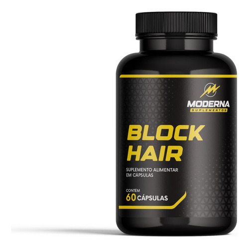 Block Hair 60 Cápsulas - Moderna Suplementos - Linha Blocker - Contra Queda de Cabelo