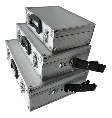 Maletin Aluminio 33 Con Llaves Caja De Herramienta Notebook Color Gris