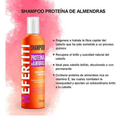 Shampoo Proteína De Almendras Nefertiti 300ml