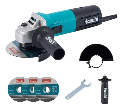Esmerilhadeira Lixadeira Angular 880w 115mm Hanabi Cor Azul-petróleo Frequência 60 Hz