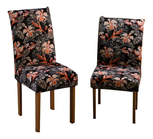 Kit 4 Capas Para Cadeira Jantar Malha Com Elástico Estampada Cor Estampa 30 Desenho Do Tecido Liso