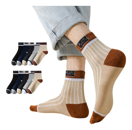 10pcs Calcetines De Algodón Transpirables Para Hombres