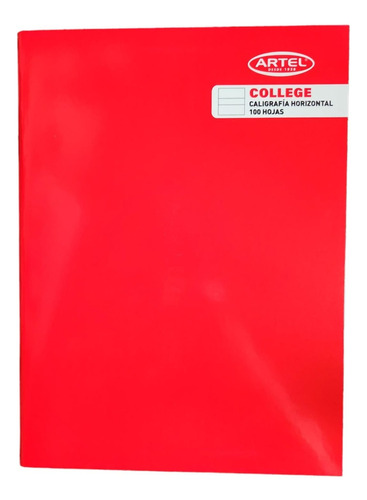 Cuaderno College Caligrafía Horizontal Rojo 100 Hj. Artel