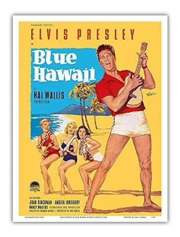 Elvis Presley En Blue Hawaii - Vintage Film Movie Poster De 