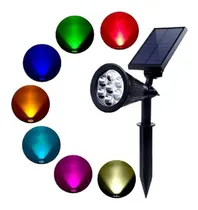 Comprar Foco Solar Jardín Exterior Luz Led De Varios Colores 2w Rgb