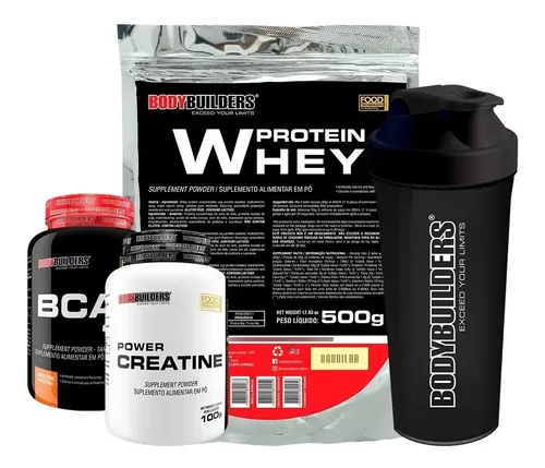 Kit Whey Proten + Bcaa + Creatina + Shaker - Pronta Entrega!