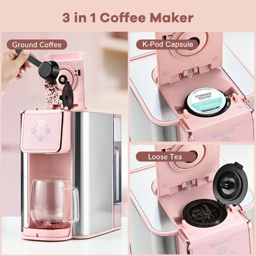Mecity Cafetera Rosa 3 En 1 Cafetera De Servicio