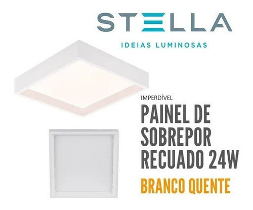 Kit 3 Painel Sobrepor Stella Deep 24w 3000k Sth20904br/30 Cor Branco Quente 110V/220V