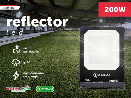 Imagen 5 de 9 de Reflector Led 200w Alta Potencia Exteriores Ultra Delgado