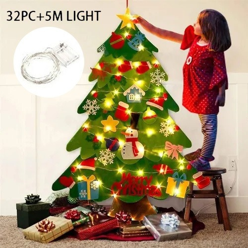 Decoração De Parede De Árvore De Natal De Feltro Com Corda L | Parcelamento sem juros Decoração De Parede De Árvore De Natal De Feltro Com Corda L | Parcelamento sem juros