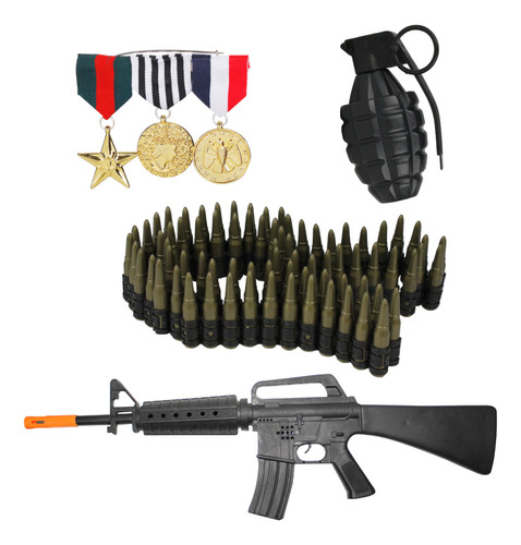 Kit Disfraz Militar Cinturon De Balas Soldado Guerra