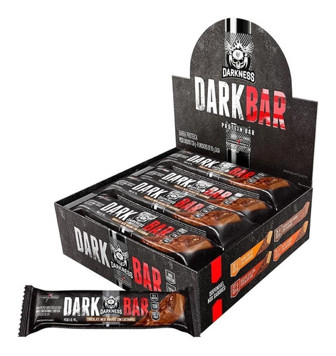 Dark Bar Barra De Proteína 90g 8unid Integralmedica Darkness Sabor Chocolate Amargo