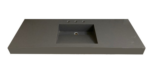 Mesada Baño 140x50cm 3 Frentines Pura Stone Gris Topo. Sale