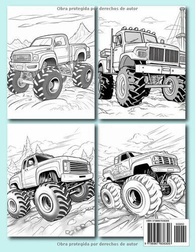 Libro Para Colorear Camion Monstruo: 50 Ilustraciones Genial