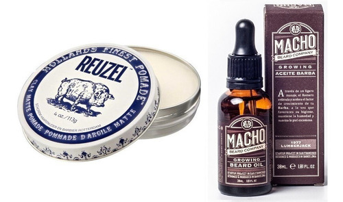 Cera Pomada Cabello Reuzel + Tonico Aceite Macho Barba Beard