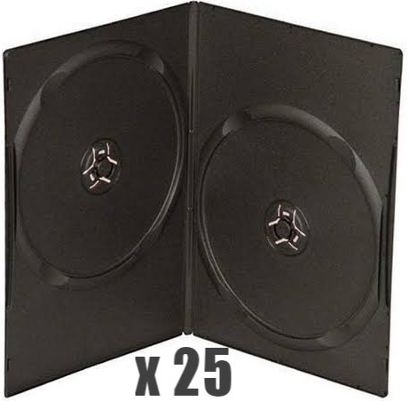 Case Rígido Para 2 Dvd/cd X 25u, Espesor 7mm, Estuche Discos