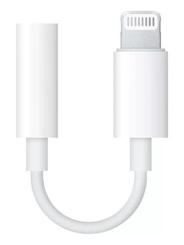 Adaptador Lightning iPhone Jack 3.5mm Audífonos Color Blanco
