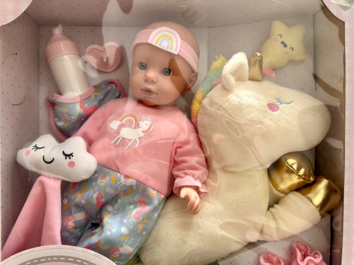 Muñeca Set De Bebé Deluxe Con Peluche Unicornio Y Accesorios