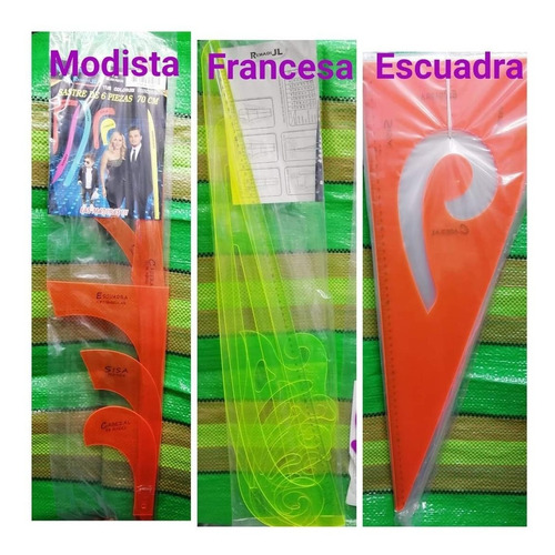 Kit De Reglas Para Modista Francesa Acrílico 1/2 De Escala