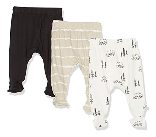 Baby Boys 3 Pack Cotton Footed Harem Pants