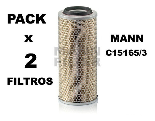 Pack De 2 Filtros Aire Mann C15165/3 Mercedes Benz 709 710