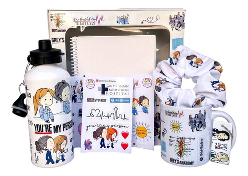 Box Grey´s Anatomy Ideal Regalo *taza+hoppy+scrunchie+etc*