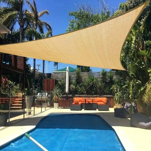 Imagen 2 de 6 de Toldo Vela Malla Sombra Triangular 5mx5mx5m