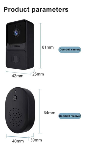 Imagen 5 de 10 de Timbre De Casa Inteligente Inalámbrico Wifi Con Cámara