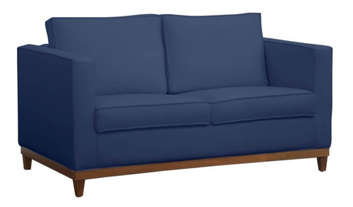 Sofá Aspen 145cm 2 Assentos 2 Lugares Suede Azul - D'monegat Desenho do tecido Liso