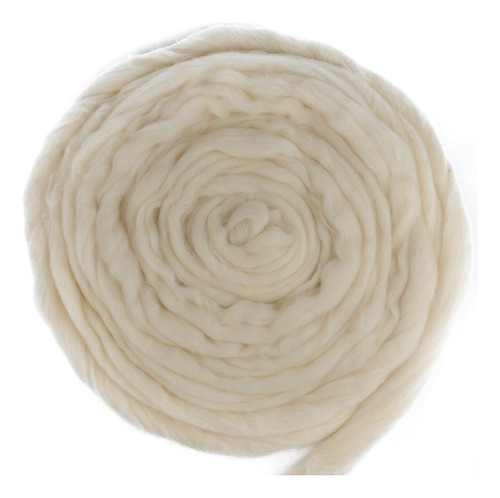 200g Natural White Fibre Wool Yarn Roving For Needle Fe...