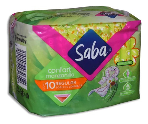 Pack 10 Saba Manzanilla Confort Regular C/alas 10 C/u