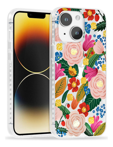Funda Para Iphone 14 Diseño Flor De Camelia Multicolor Floreado