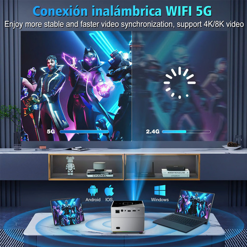 Proyector Profesional 8k Android Wifi Hd 1080p Con Dolby