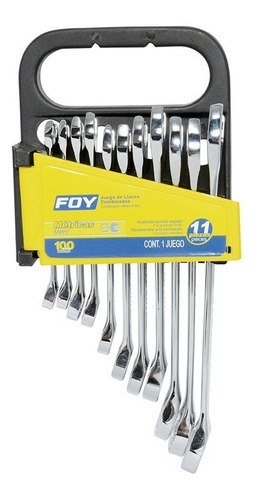 Jgo 11 Llaves Comb Pulido Espejo 12ptas Pulgadas 140460 Foy