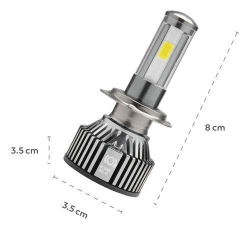 Kit Foco Faro Hid H7 Hiper Led 5mil Lumen 4 Cara Blanco Fijo
