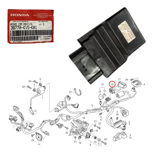 Módulo Pgm Cdi Cg Start 160 16 17 Genuíno Honda