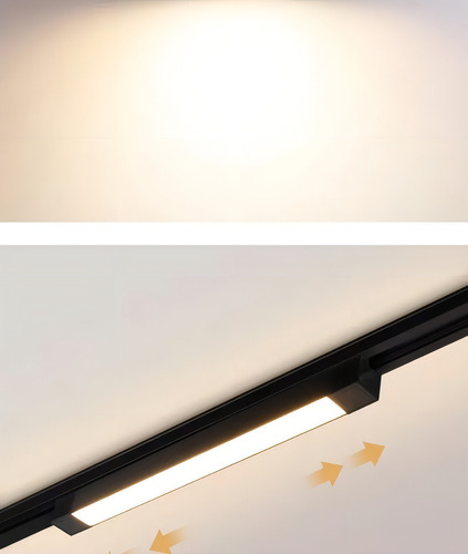 Luminária Led Difusa Linear 35w P/ Trilho Eletrificado 3000k Cor Preto 110v/220v