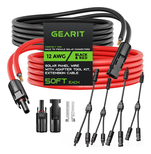 Gearit Extension Solar 12awg Adaptador Rama Multiple