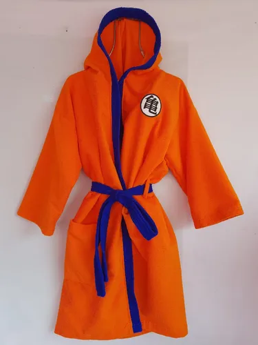Bata De Ba o Goku T 8 10 Doble Bordado Capucha Y Manga 3 4