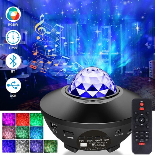 Proyector Bluetooth Luces Led Control Parlante Nocturno