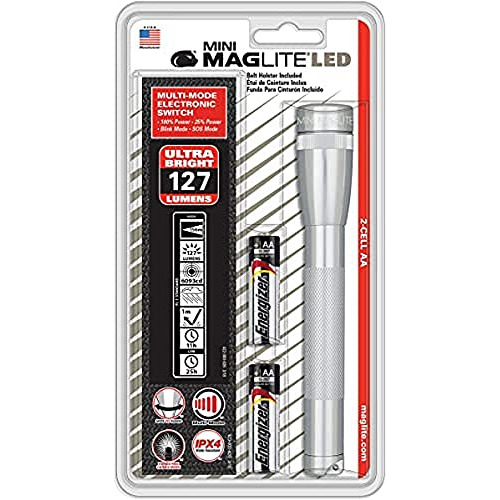 Maglite Mini Led 2-cell Linterna Aa Con La Pistolera, Silver