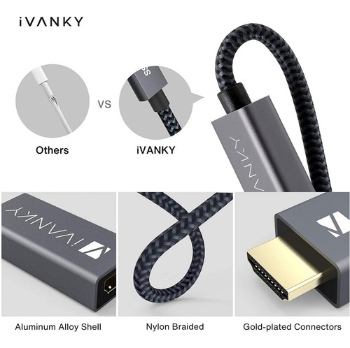 Imagen 5 de 7 de Cable Displayport Hdmi 2k 165hz 4k 120hz 8k 60hz Mallado