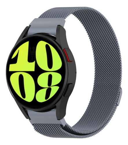 Pulseira Aço Fecho Magnético Para Galaxy Watch6 44mm Cor Chumbo