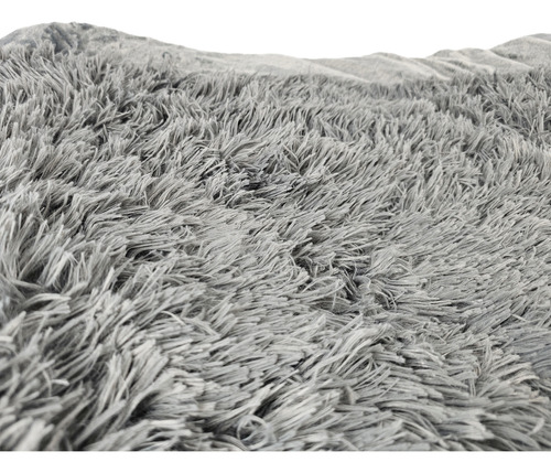 Edredón Corderito Pelo Largo 2 Plazas 200x230 Cm + 2 Fundas Gris Peludo- Liso