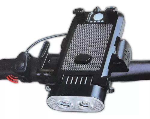 Luz Bicicleta Leds Porta Celular Bocina Y Cargador