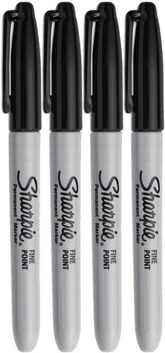 Set 4 Marcadores Sharpie Permanentes Punta Fina Negro